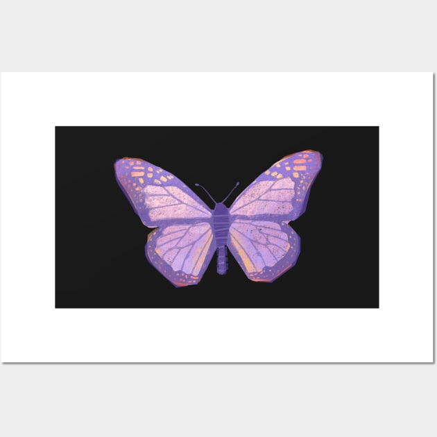 Purple Butterly Sticker Wall Art by ColorsHappiness